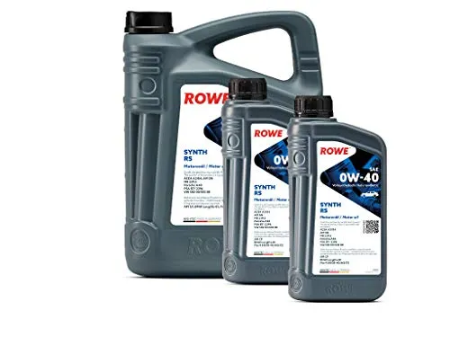 ROWE - 5 + 2x 1 Liter HIGHTEC SYNTH RS SAE 0W-40 Motorenöl - PKW Motoröl für moderne und sportliche Pkw-Otto- oder Dieselmotoren, mit und ohne Turboaufladung