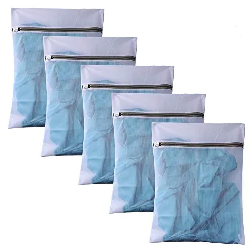 anaoo Wäschesack für Empfindliches Waschbeutel Wäschenetz für Waschmaschine mit reißverschluss feinmaschig für Dessous zart ideal für BHS socken t-Shirts etc. 5 Stück 40cm x 50cm