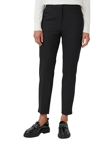 s.Oliver 7/8-Hose mit asymmetrischem Hakenverschluss - Damen-7/8-Hose von s.Oliver BLACK LABEL, ideal für vielseitige Outfits. Pflegeleichter Webstoff und gerade Beinform sorgen für hohen Tragekomfort.
