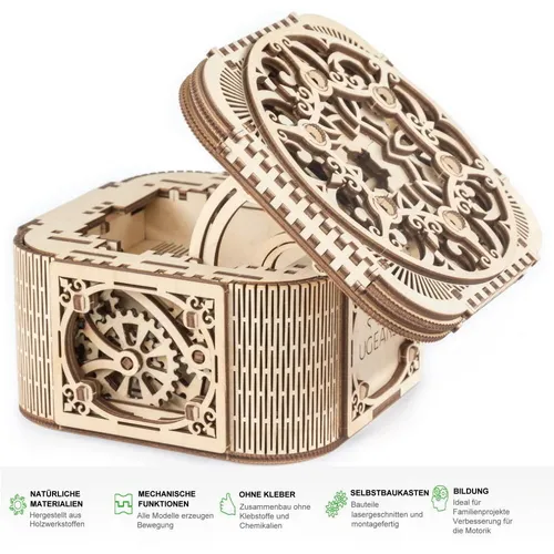 Ugears - Holz Modellbau Treasurebox Schatzkiste 190 Teile