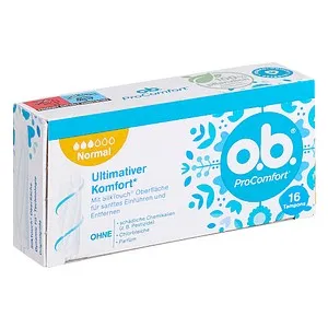O.b. Tampons Procomfort normal - Tampons für leichte bis mittlere Tage, mit Silk-Touch Oberfläche für einfaches Einführen und geschwungenen Rillen für zuverlässigen Schutz und Auslaufsicherheit.