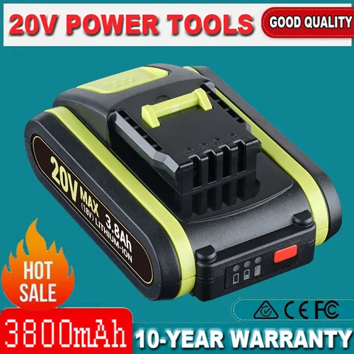 Worx 3,8Ah 20V MAX Akku WA3553 WA3556 WA3551 WA3639 - Hochleistungs-Lithium-Ionen Akku für Elektrowerkzeuge, kompatibel mit zahlreichen Worx Modellen, ideal für längere Einsatzzeiten und maximale Leistung.