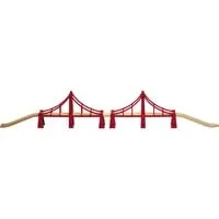BRIO World 33683 Hängebrücke - Eisenbahnzubehör für Kleinkinder - Züge & Schienenfahrzeugspielsets für Kinder, inspiriert von großen Hängebrücken, fördert kreatives Spielen mit Platz für Schienenverläufe und nachhaltigem Holz.