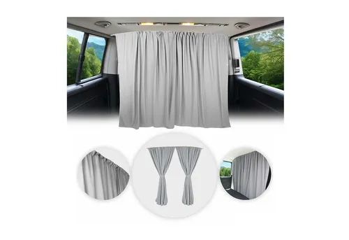 OMAC Autosonnenschutz Maß Gardinen Fahrerhaus Grau 200x180 cm - Vielseitige Trennvorhänge für Ihr Fahrzeug – bieten effektiven Sonnenschutz und erhöhen die Privatsphäre. Schnell und einfach zu installieren, sorgen sie für eine individuelle Gestaltung Ihres Innenraums.