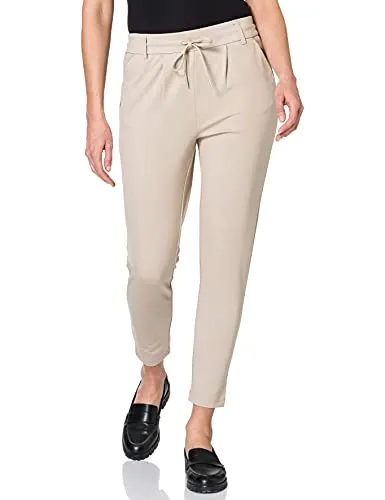 ONLY Damen Onlpoptrash Life Easy COL Pant PNT NOOS Hose aus Pure Cashmere - Damen-Hosen aus hochwertigem Cashmere, mit Kordelzugverschluss und eleganten Plissee-Details für ultimativen Komfort und Stil.