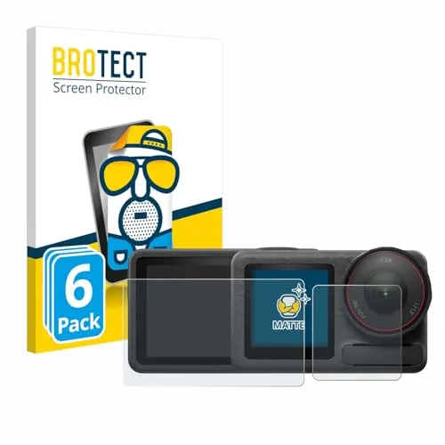 BROTECT Entspiegelungs-Schutzfolie für DJI Osmo Action 5 Pro (6 Stück) Matte Displayschutz-Folie, Anti-Reflex, Anti-Fingerprint