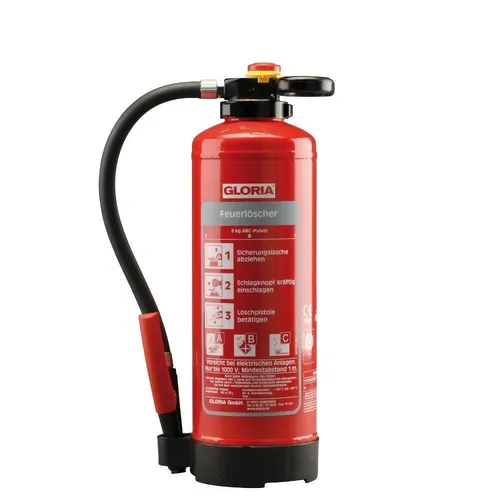 Gloria P12 PRO Feuerlöscher 12 kg ABC Pulverlöscher - Feuerlöscher für Brandklasse ABC, frostsicher von -30°C bis 60°C. Wiederbefüllbar und mit gezielter Löschpistole für effektive Brandbekämpfung.