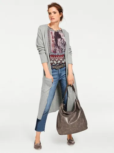 heine Strickjacke Long-Strickjacke, grau-melange