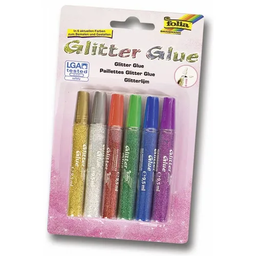 folia Glitzerkleber "Glitterglue", 9,5 ml, farbig sortiert