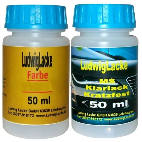 LudwigLacke B9A Carraraweiss für Porsche Lackstift Set Autolack & Klarlack je 60ml