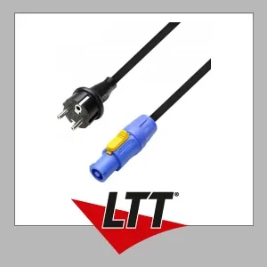 Adam Hall Cables 8101 PCON 0300 Power Cord - Robustes 3m Netzkabel mit Powercon - Sonstige Kabel & Adapter, langlebiges Gummikabel H07RN-F, ideal für den professionellen Einsatz in der Veranstaltungstechnik.