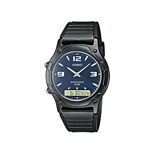 Casio Uhr AW-49HE-2AVEG Casio Collection Uhr AnaDigi Uhr - Schwarz/Blau