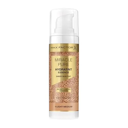 Max Factor Miracle Pure Hydratint Essence, feuchtigkeitsspendendes Make-up - Leichtes Make-up für einen natürlichen Teint. Die wasserbasierte Formel sorgt für ein angenehmes Hautgefühl und optimale Feuchtigkeit. Ideal für den täglichen Einsatz.