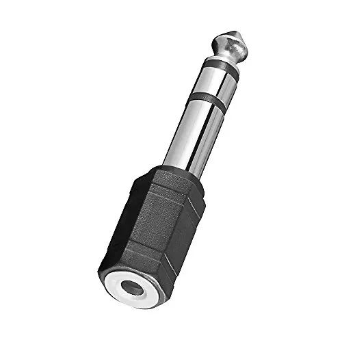 BestPlug Audio Stereo Adapter Aux in Out, 3,5mm Klinke Buchse Kupplung weiblich auf 6,3mm Klinke Stecker männlich, Schwarz