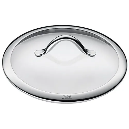 Silit Vitaliano Topfdeckel 24 cm, Glasdeckel mit Metallgriff, hitzebeständiges Glas