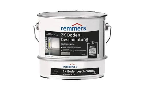 Remmers 2K Bodenversiegelung - 5 KG - Bodenbeschichtung für Lagerräume, Garagen und Werkstätten, wasserverdünnbar, hohe Abriebfestigkeit und rutschhemmend für Sicherheit und Langlebigkeit.