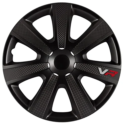 AUTO-STYLE Radzierblenden VR 14-Zoll Schwarz/Karbon-Look - Stylische Radkappen im modernen Karbon-Look, perfekt für 14-Zoll Felgen und verleihen deinem Auto einen sportlichen Touch.