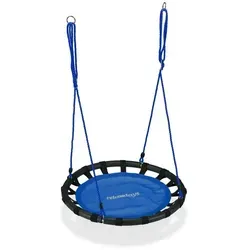 Relaxdays Nestschaukel, runde Hängeschaukel für Kinder und Erwachsene - Nestschaukel für drinnen und draußen: Verstellbar in der Höhe für optimalen Spielspaß bis 100 kg, ideal für Garten und Terrasse.
