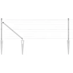 vidaXL Zaun mit Pfosten Silber 0.8 x 25 m aus Stahl - Gartenzäune aus hochwertigem, pulverbeschichtetem Stahl, wetterfest und rostbeständig – ideal für eine stilvolle Abgrenzung deines Gartens oder deiner Terrasse.