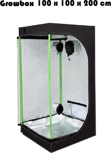 JUNG Growbox 100x100x200cm - Hochwertiges Pflanzenzelt für erfolgreiches Wachstum - Das geräumige Growzelt bietet eine einfache Montage und ist mit regulierbaren Belüftungsöffnungen ausgestattet. Ideal für Hobbygärtner, die optimale Wachstumsbedingungen schaffen möchten.