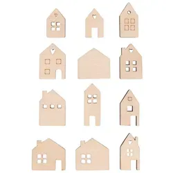 Rayher Streudeko Mini-Haus, 24 Stk., Größe 2,5-3,5 cm beige