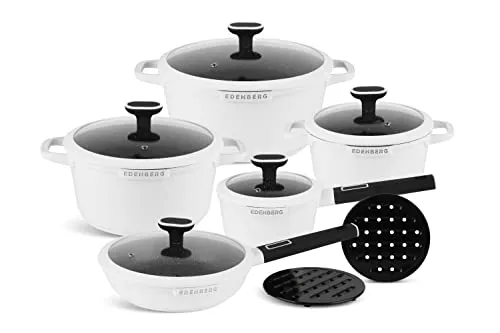 EDENBERG 12 TLG Topfset Induktion, Töpfe & Pfannen beschichtet, Kochtopf Set | induktions Töpfe Set, Kochtöpfe, Töpfe Induktion | Kochgeschirr Set, Topfset induktionsgeeignet
