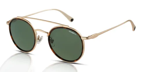 O'NEILL ONS Carillo 2.0 Herren-Sonnenbrille - Sportbrillen mit goldfarbenem Metall-Gestell und grünem Glas, ideal für stilbewusste Sportler und Outdoor-Aktivitäten.