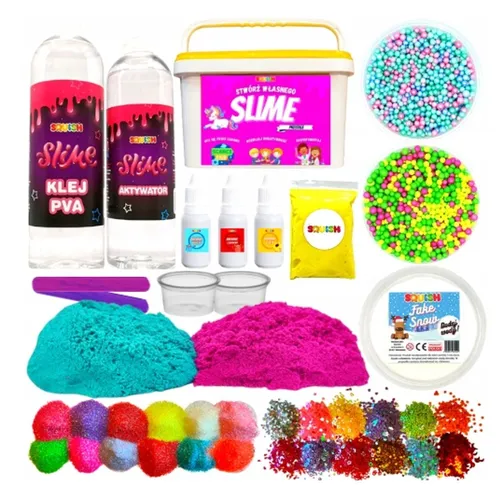Squish Kreativset SQ47 - Slime Prestige Making Kit 34in1 - Kreativkästen für Kinder ab 3 Jahren, fördert die Kreativität und bietet 34 verschiedene Möglichkeiten zur Slime-Herstellung.