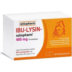 IBU LYSIN ratiopharm 400 mg Filmtabletten - Arzneimittel zur schnellen Linderung von leichten bis mäßig starken Schmerzen und Fieber, ideal bei Migräne und Erkältungen.