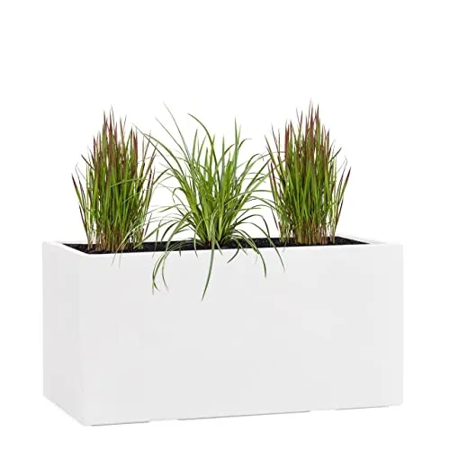 Pflanzwerk® Pflanzkübel TUB Weiss 40x80x40cm XXL – Rechteckig und langlebig - Großer Pflanzkübel für innen und außen – frostbeständig und mit UV-Schutz. Ideal für Ihre Pflanzen, hochwertig verarbeitet und in ansprechendem Design. Perfekt für Garten und Wohnräume!