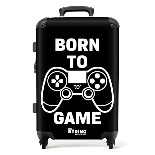 NoBoringSuitcases.com® Kinder Trolley Koffer - Gaming Controller Design - Kindergepäck: Robuster Hartschalenkoffer mit 72 Litern Volumen, ideal für Reisen und ausgestattet mit einem integrierten Zahlenschloss für zusätzliche Sicherheit.