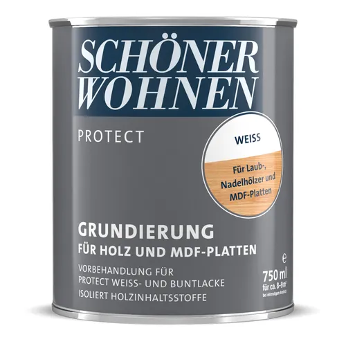 Schöner Wohnen Protect Grundierung für Holz und MDF 750 ml weiß