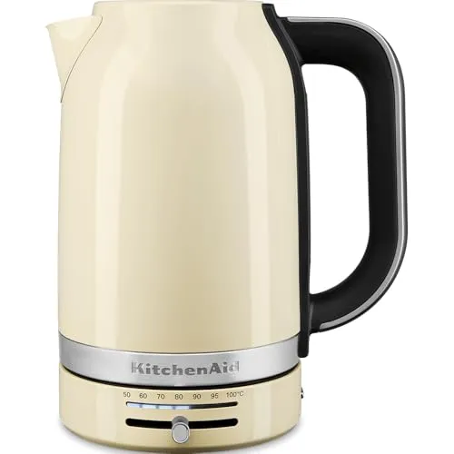 KitchenAid 5KEK1701EAC Crème Wasserkocher - Wasserkocher mit 7 Temperaturstufen für perfekten Tee, 1,7 Liter Fassungsvermögen und praktische Warmhaltefunktion für optimalen Genuss.