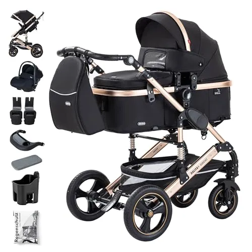 Daliya® Kombi-Kinderwagen BAMBIMO 3in1 – Vielseitiger Kinderwagen & Buggy - Der Daliya Kombi-Kinderwagen BAMBIMO ist ein flexibles 3-in-1 Travel-System mit Aluminium-Rahmen. Inkl. Babyschale und Adapter für einfachen Übergang vom Auto zum Buggy. Ideal für aktive Familien!
