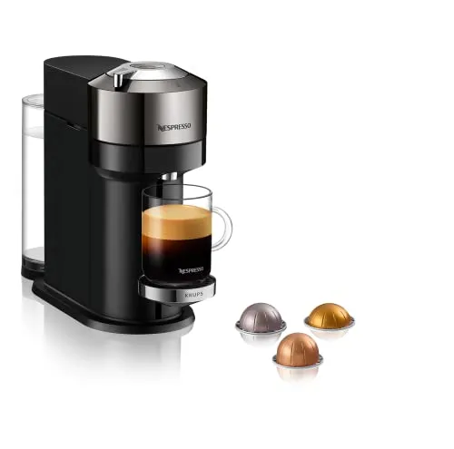 Krups XN 910 C Nespresso Vertuo Next - Kapselmaschine in Silber, 5 verschiedene Tassengrößen und innovative Centrifusion-Technologie für das perfekte Kaffeeerlebnis