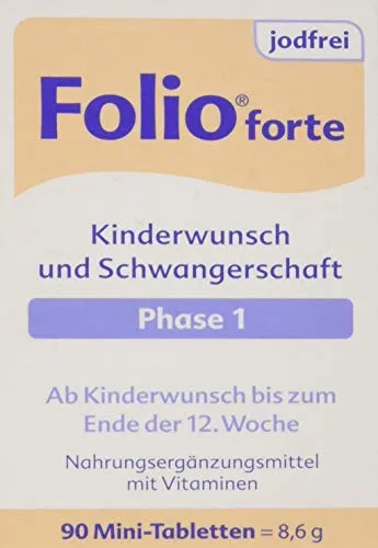 SteriPharm Pharmazeutische Produ Folio 1 forte jodfrei Filmtabletten 90 stk - Vitamine, Mineralien & Ergänzungsmittel - Jodfreie Formel zur Unterstützung der Gesundheit, ideal für eine ausgewogene Ernährung.