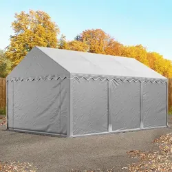 TOOLPORT 3x6 m Lagerzelt - PVC-Plane mit Bodenrahmen - Carports: Flexibles und robustes Lagerzelt mit verstärktem Gestänge und 100% wasserdichter PVC-Plane, ideal für saisonale Nutzung und mobilen Einsatz.