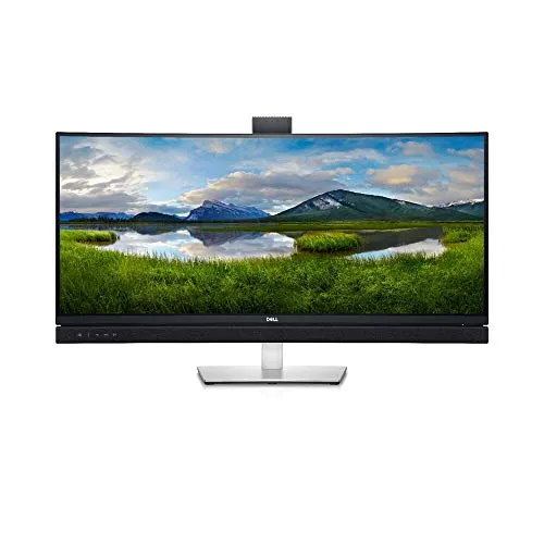 Dell C3422WE 34.1 Zoll Video Conferencing Monitor - Videokonferenzmonitor mit WQHD 3440x1440, integrierter IR-Kamera und Mikrofon für optimale Meetings. Mit ComfortView Plus und USB-C für augenschonendes Arbeiten und einfache Konnektivität.
