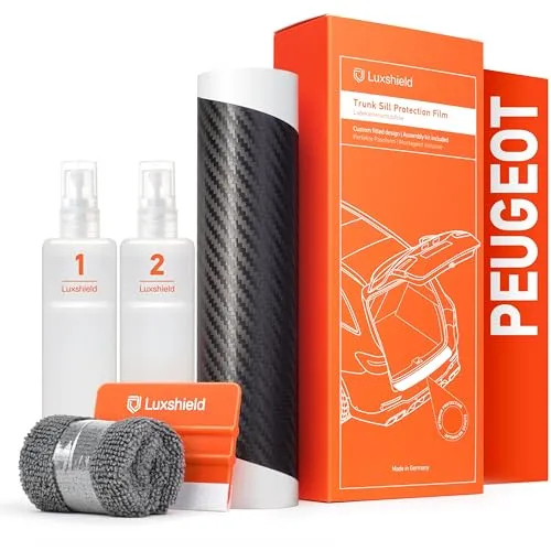 Luxshield Ladekantenschutz Folie für Peugeot Rifter I 2018-2025 - Stoßstangenschutz, Kratzschutz, Lackschutzfolie - Carbon Schwarz