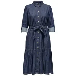 ONLY Midikleid blau M (38) - Elegantes Midikleid aus 100 % Baumwolle in dunklem Blau. Ideal für vielseitige Anlässe und angenehm zu tragen. Pflegeleicht und modisch.
