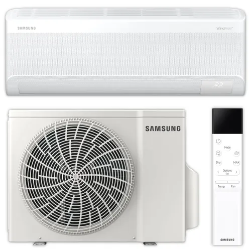 SAMSUNG Split Klimaanlage WindFree Comfort AR60F09C1AWNX 2,5 kW - Klimaanlage mit flüsterleisem Betrieb, SmartThings Wi-Fi Interface und 3D-Auto-Air-Swing für optimalen Komfort.