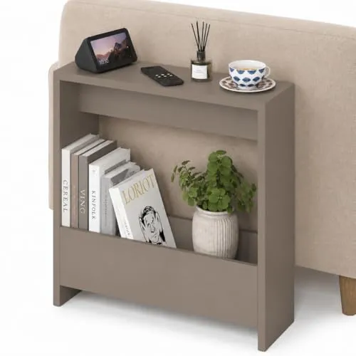 HOCUS PICUS Beistelltisch mit Zeitschriftenregal - Beistelltisch für Wohnzimmer, kompakte Maße 55 x 20 x 60 cm, ideal für kleine Räume, integriertes Zeitschriftenregal für Ordnung, langlebige Materialien und einfache Montage.