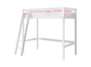 Mid.you Hochbett Ticaa 809933 Matthias 90 - Hochbett in Weiß aus massivem Kiefernholz, ideal für Kinder- und Jugendzimmer. Mit einer Liegefläche von 90x200 cm und praktischer Absturzsicherung für sicheren Spaß.