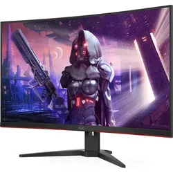 Aoc C32G2Ae/BK - 31,5 Zoll Gaming Monitor - Curved 31,5 Zoll Gaming Monitor mit Full HD (1920x1080), 165Hz Bildwiederholrate und 1ms Reaktionszeit für ein flüssiges Spielerlebnis. Integrierte Lautsprecher und vielseitige Anschlussmöglichkeiten machen ihn zur perfekten Wahl für Gamer.