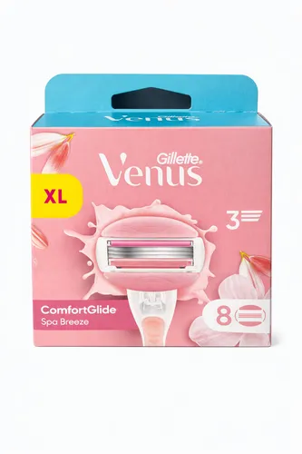 Gillette Venus Comfortglide Spa Breeze Systemklingen 8er - Nassrasierer für Damen mit 3 Klingen und Rasiergel-Kissen für eine sanfte, glatte Rasur. Ideal für eine rasierfreundliche Pflege der Haut.