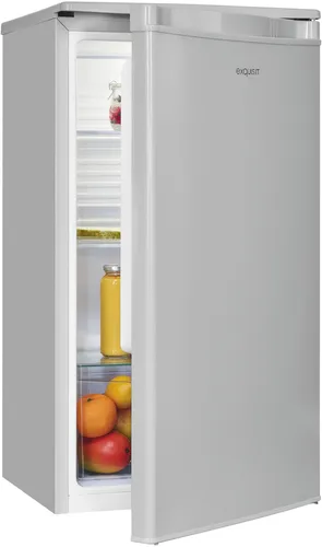 exquisit Vollraumkühlschrank KS85-V-O91E grau - Kühlschrank mit 76 L Volumen, LED-Innenbeleuchtung und wechselbarem Türanschlag – ideal für kleine Küchen.