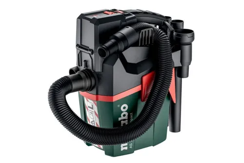 Metabo AS 18 L PC Compact Akku-Sauger - Tragbarer Nass- und Trockensauger mit PressClean-Funktion und flexiblem Stretch-Saugschlauch