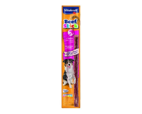 Vitakraft Beef Stick Original à La Pansen - 50 x 12g - Hunde-Trockenfutter mit 85% Fleischanteil, ideal als Belohnung oder Snack für unterwegs. Frisch versiegelte Aufreißpackung sorgt für hohen Genuss und einfache Portionierung.