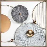 Kobolo Wandbild Metallbild Wanddeko DALIO Metall Gold Kreise
