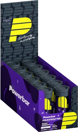 PowerBar 5Electrolytes Sports Drink, 12 x 10 Tabs, Black Currant - Vitamine & Mineralien, ideal zur schnellen Rehydrierung nach dem Sport mit erfrischendem schwarzen Johannisbeergeschmack.